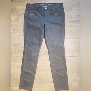 LOFT Women Modern Skinny Jeans Size 8/29 Leg Coated Wax Denim Jeans Gray